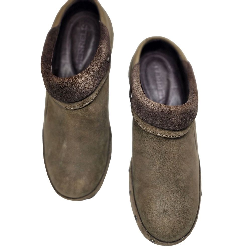 Merrell Womens Slip-On Clogs Leather Size 7 brown shoes
